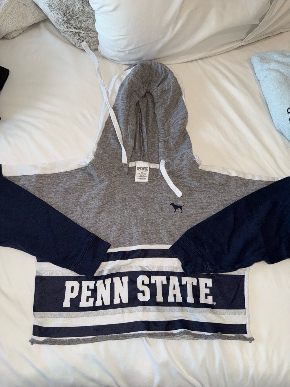 PINK Victoria's Secret Grey & Navy Penn State Hoodie